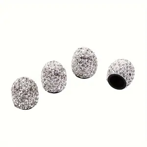 Shiny Rhinestone Car Tire Valve Caps, Fashionable Dust-Proof Wheel Valve Covers, Car Accessories for Tire Valve Stems