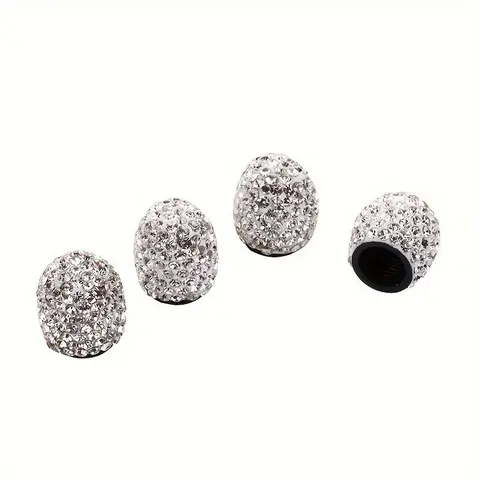 Shiny Rhinestone Car Tire Valve Caps, Fashionable Styling Dust-Proof Wheel Valve Covers, Car Accessories for Tire Valve Stems