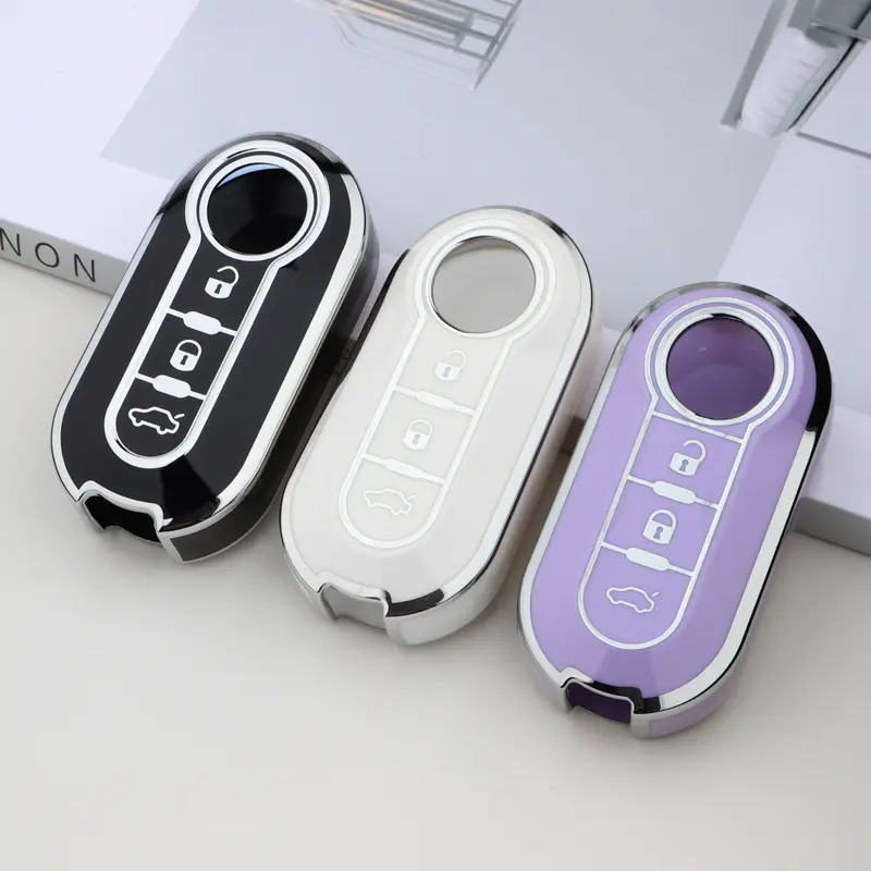 For Car TPU Car Key Cover Case Remote Key Shell Holder For Fiat 500 Ducato Panda Punto Lancia Musa Flip Folding Protecor Accessories