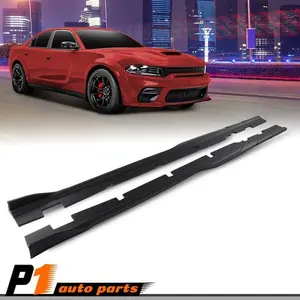 Side Skirts Fit For 2015-2023 Dodge Charger Panel Splitter Black Widebody Car Accessories Vehicle Autos Automotive