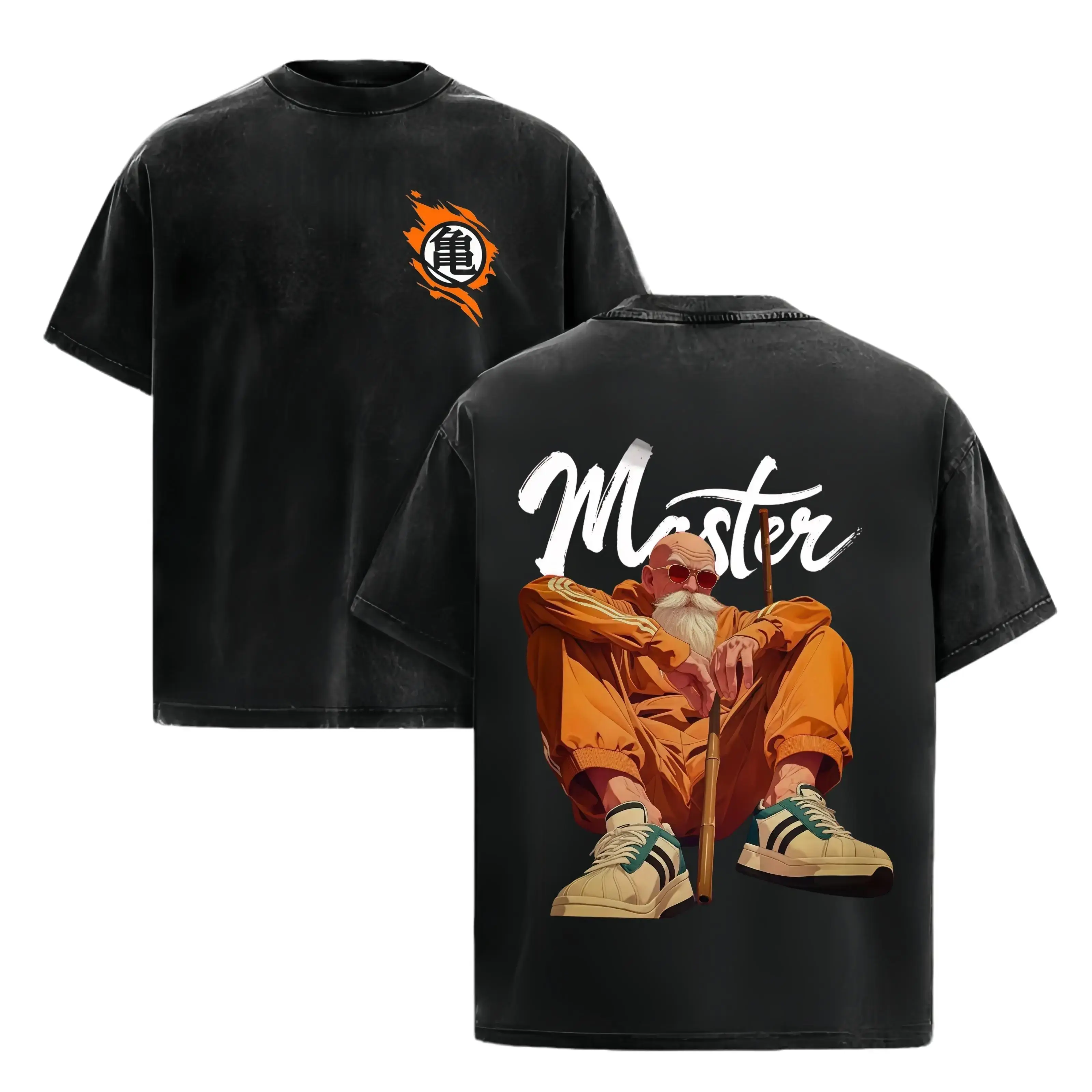 DBZ Master Roshi Unisex FallFreshness outfits men streetwear 80s 90s graphic tees cotton Anime funny 300g Hoodies men gifts，funny graphic tee, men’s trendy t-shirts