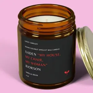 Xaden Riorson Gift, Fourth Wing Candle, Fantasy Merchandise, Book Nook Xaden, Iron Flame Fan, Empyrean Series, Wing Leader, Onyx Storm Merch