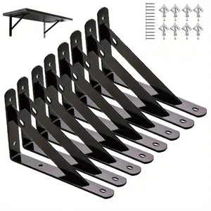 1 Set Shelf Brackets, Heavy Duty Wall L Brackets with 90 Degree Triangle, Mounting Screws Included