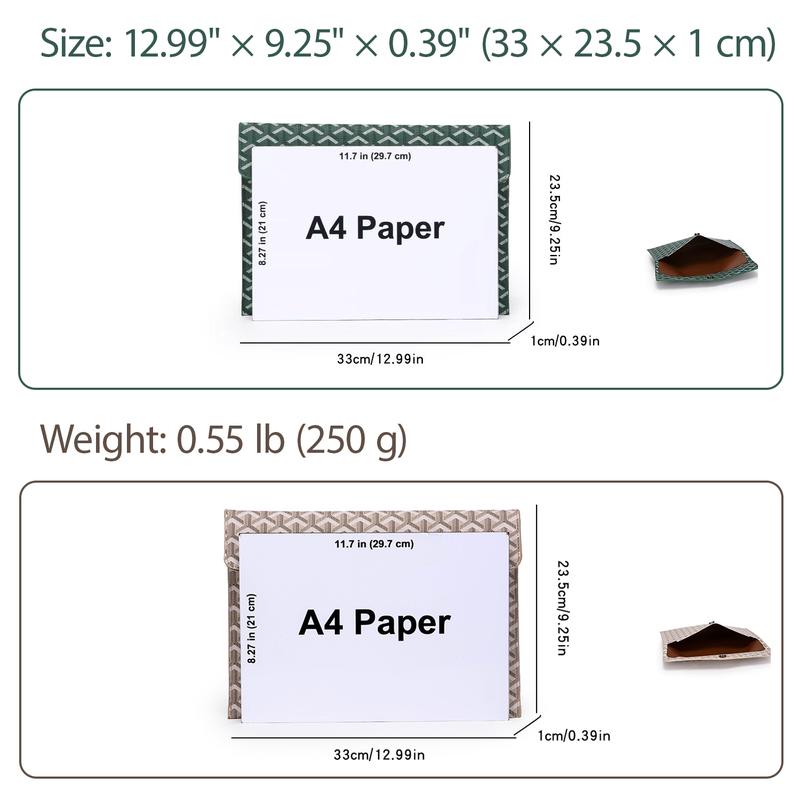 13.3-Inch Laptop Sleeve Padfolio Document Organizer Fits A4 Paper for MacBook iPad Tablet Magnetic Closure Slim Scratch-Resistant for Office School Gift for Students Professionals (Max 13.3-Inch)