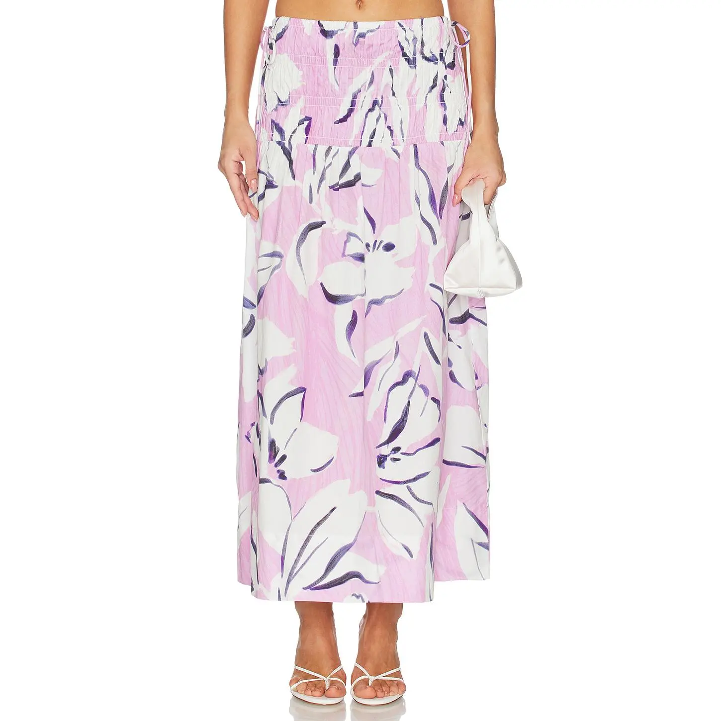 MINKPINK Paloma Maxi Skirt in Pink Abstract