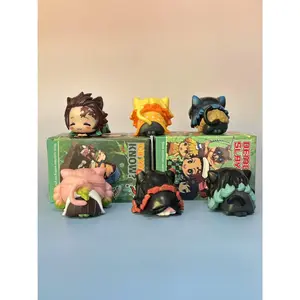 Demon Slayer: Cat Ears Figure Pose Model Table Decoration Cute Q Version Furniture Decoration Collectible Gift
