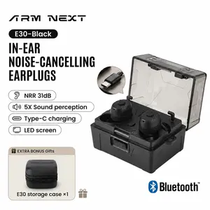 Hot ARM NEXT E30 Tactical Sound Pickup Noise Reduction Bluetooth Earbuds 31dB Sound Isolation Shooting Hearing Protection Ear Plugs with Digital Display In-Ear Monitors for Hunting Shooting Range Construction & Industrial Noise Protection