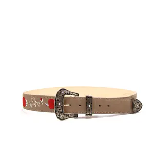 5380072622 - Vaquero Signature Women's Leather Belts Nobuck Camel