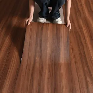 Wood Grain Self-adhesive Wallpaper, 1 Roll Waterproof & Oil-resistant Floor Sticker, Removable Decorative Sticker for Living Room Kitchen Bedroom Dormitory