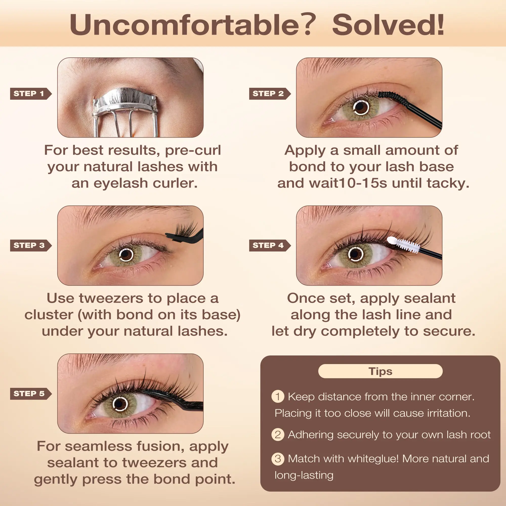 Focipeysa Individual Cosmetic Eyelash Extensions, Fox Eye Style, Thin Soft Waterproof Lash Clusters for Makeup Eye Makeup