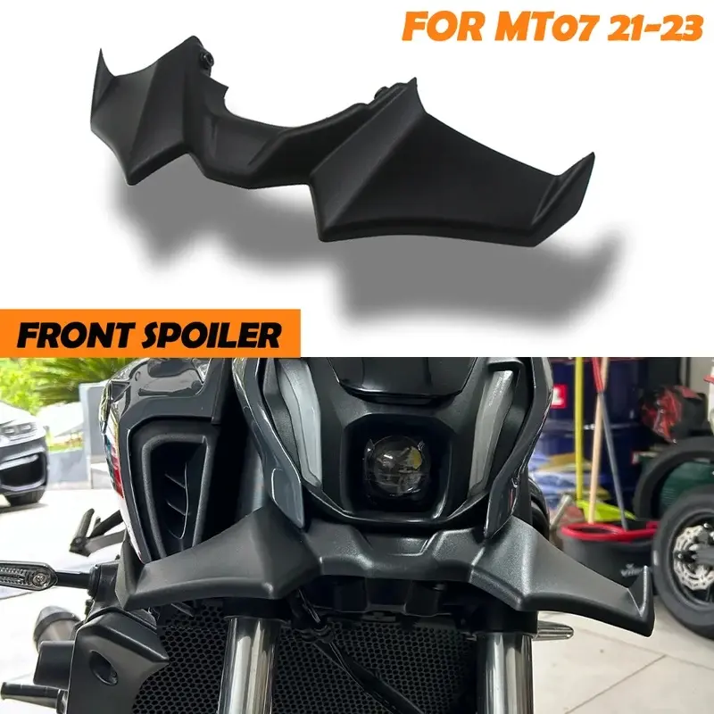 Motorcycle Accessories Black Naked Front Downforce Spoiler Winglet Aerodynamic Wing Kit Spoiler For YAMAHA MT 07 2021 2022 2023