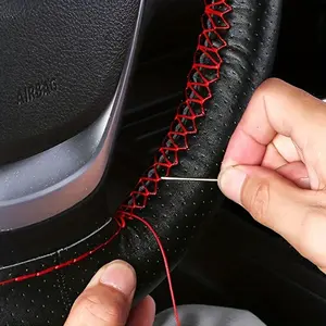 Upgrade Your Car with a Soft Artificial Leather 38cm Steering Wheel Cover - Includes Needles and Thread Braid!