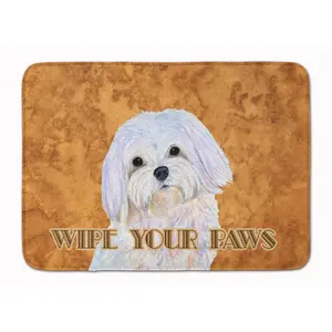 Carolines Treasures  Puppy Cut Maltese Wipe Your Paws Machine Washable Memory Foam Mat