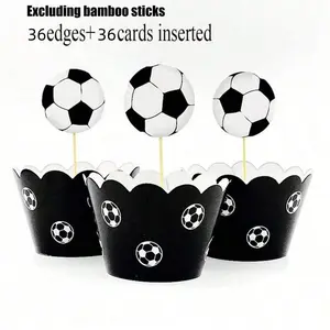 72pcs of football themed party decorations, cakes with flags, paper cups, cakes with side cards, birthday parties