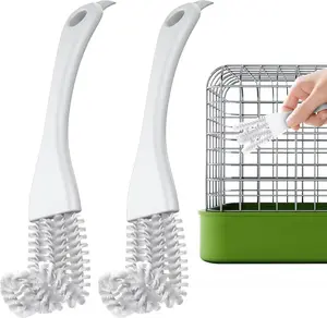 2 count Bird Cage Cleaner Brush, 2-in-1 Bird Cage Cleaning Brush, Bird Poop Remover for Perches, Kennels & Small  Cages, Bird Cage Accessories, Bird Droppings Removal Brush