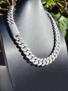 Manufacturer direct sale luxury VVS new design chilled VVS 22mm diamond Cuban chain necklace, thick chain streetwear brand style personality jewelry, classical glory hip-hop Cuban chain accessory, gift for relatives and friends,