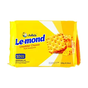 Julie's Raymond Cheddar Cheese Sandwich Crackers 180g - Crispy Snack Biscuits Made in Malaysia