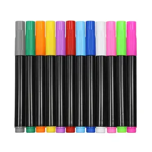 Vibrant Neon 12-Color Markers for LED Note Board Smooth Ink Flow Erasable Pens for Kids Students Teachers Artists Multi-Surface Compatible Reusable Doodle Book Message Boards