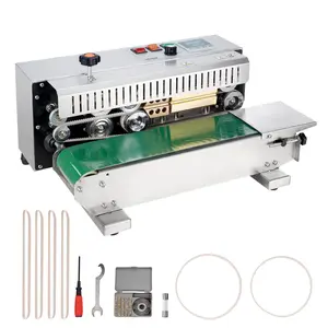 Continuous Bag Band Sealing Machine For Horizontal Sealing, Stainless Steel Construction, Industrial Grade, High Efficiency, Adjustable Sealing Width And Speed, Suitable For Food Packaging, Poly Bags, Durable And Reliable