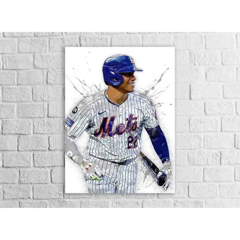 Juan Soto, NY Mets, Gallery Poster Print Unframed Wrap or Museum-Quality Poster Print, Fine Art, Wall Decor for Man Cave, Office or Dorm Room
