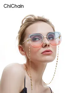 Metal Titanium Steel Chain Heart Sunglasses Lanyard, Adjustable Neck Strap Mask Holder, Durable Accessory for Eyewear & Masks