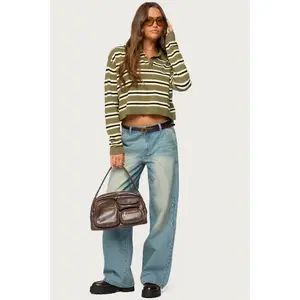 Kiria Stitched Low Rise Baggy Jeans