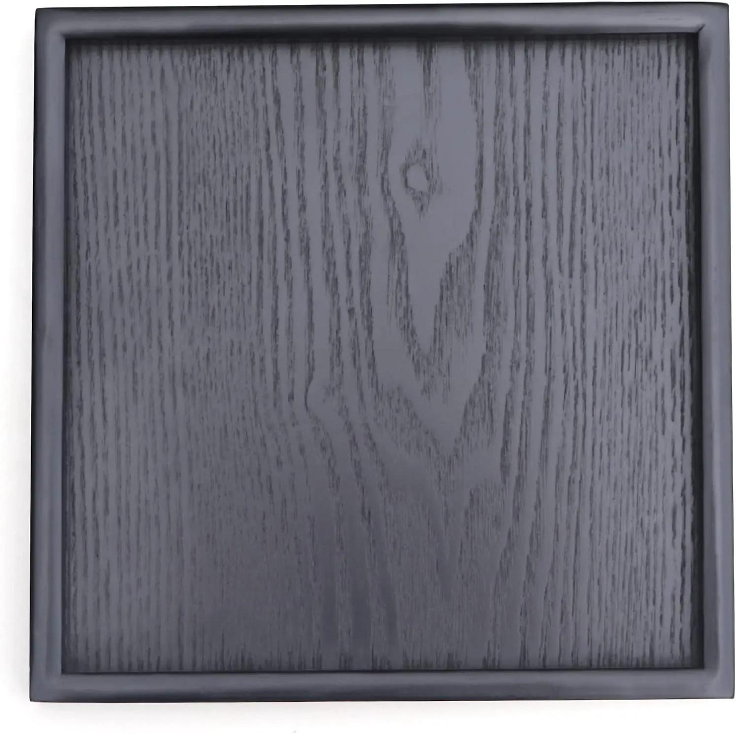 Wooden Serving Tray with Raised Edges, Square Tea Coffee Snack Plate, Durable Non-Slip Tray for Home and Restaurant