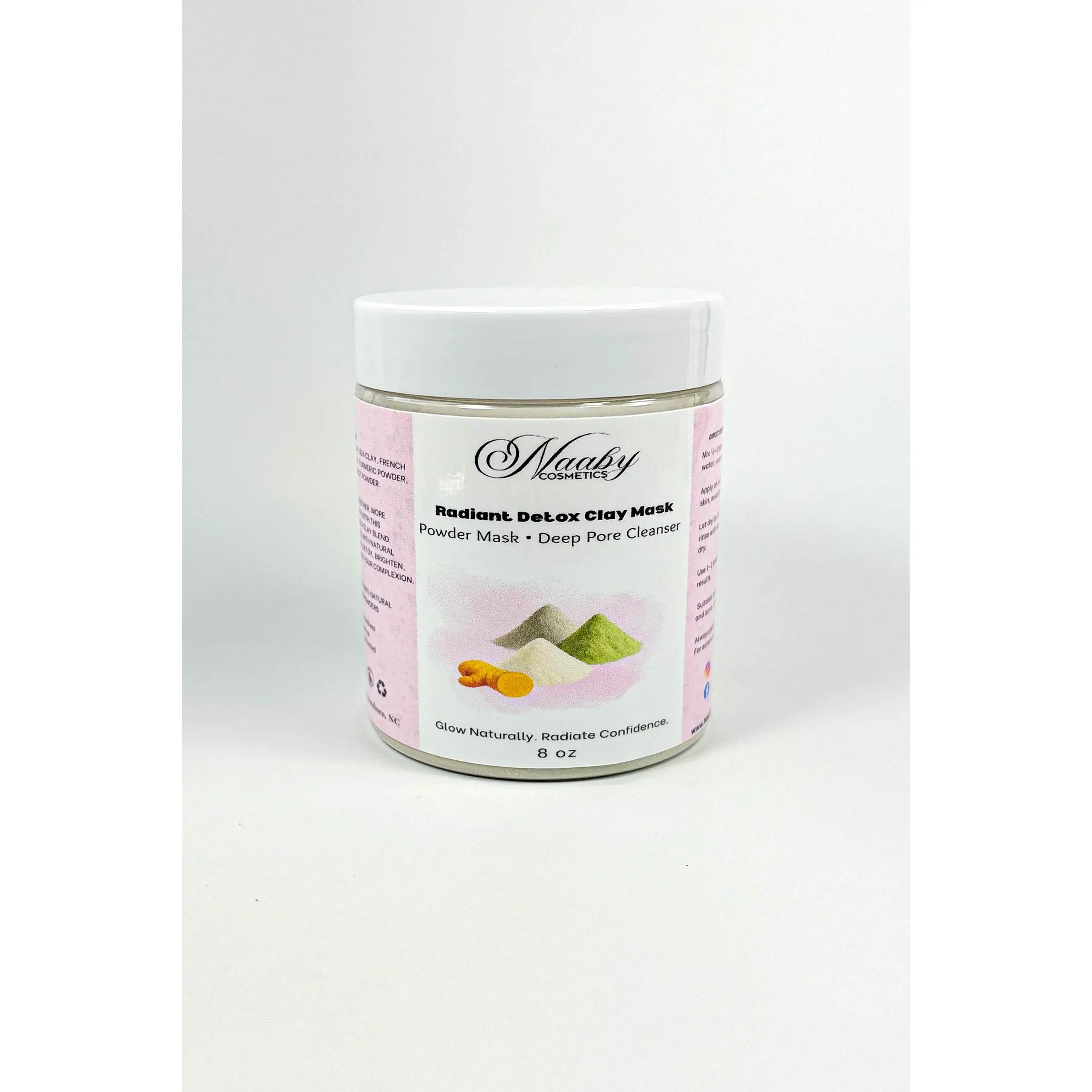 Radiant Detox Face Mask - Vegan French Powder-Based Clay Mask for Sensitive Skin, Pore Cleansing