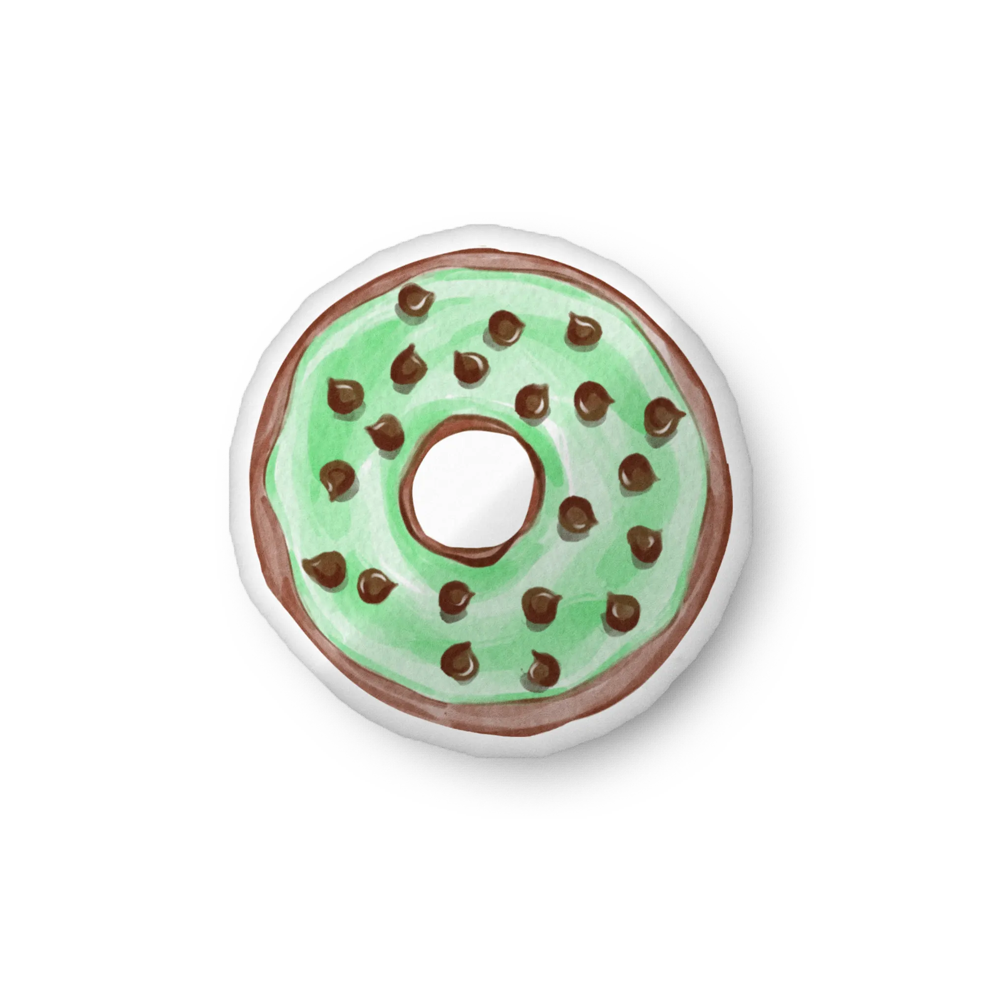 Mint Chocolate Chip Donut Pillow