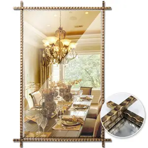 Bathroom Mirror, 24x36Inch Hand-Made Wall Mirrors Decorative Mirror with Metal Frame, Entryway Mirror, Dresser Mirrors for Bedroom, Living Room, Hallway, Nursery Mirror, Gold Mirrors for Wall