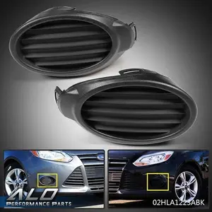 Fit For 2012-2014 Ford Focus Front Bumper Trim Fog Light Hole Covers Black