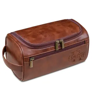 HAILTH Large Leather Men's Travel Toiletry Bag Personalized Toiletry Bags for Men Small,Premium Quality Durable and Stylish Travel Organizer for Travel, Grooming and Personal Care,Waterproof Leather Dopp Kit Gift for Father's Day outdoorfun