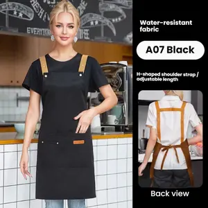 New Unisex Kitchen Apron, Kitchen Cooking Aprons, Waterproof Oil-Resistant Workwear, Korean Style Waist Apron for Dining, Multi Pocket Apron with Pockets Work Apron Gardening Apron Heavy Duty Apron