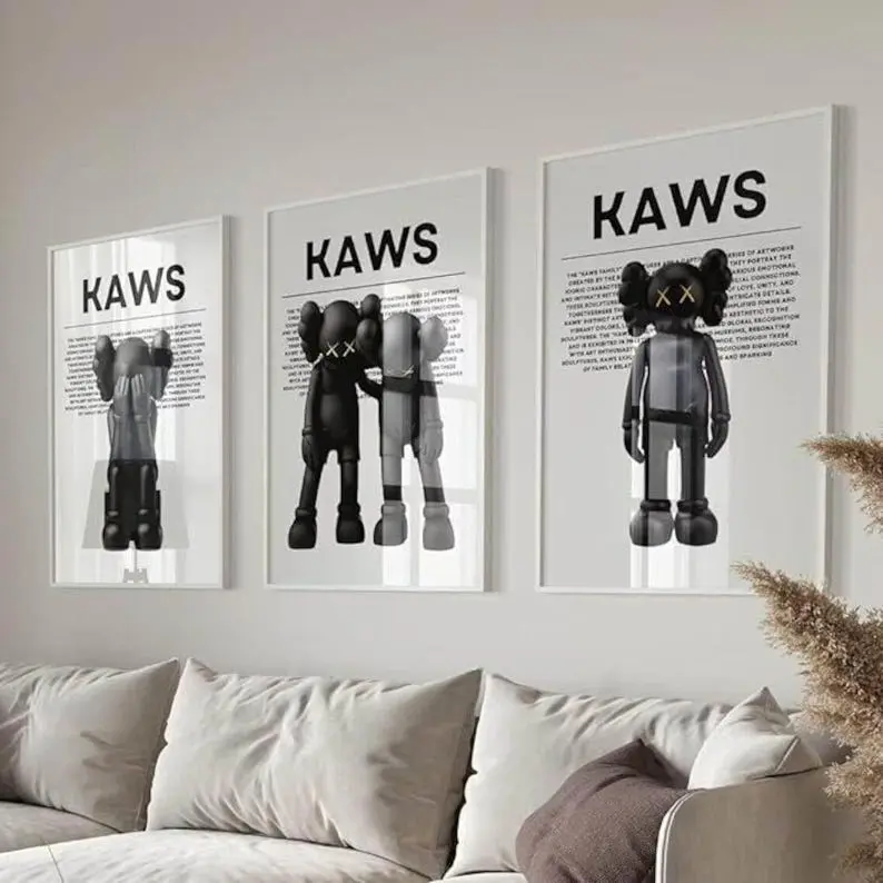 Hypebeast Wall Art Posters Set Of 3 Print Unframed Black Figures Frameless Art Poster Prints Nicola