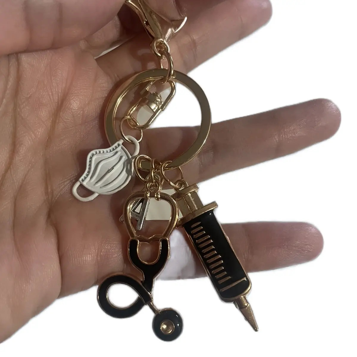 Nurse Keychain with White Mask Charm - Durable Keychain with Keyring & Clip, Ideal for Nurses and Healthcare Professionals nurse gift