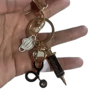 Nurse Keychain with White Mask Charm - Durable Keychain with Keyring & Clip, Ideal for Nurses and Healthcare Professionals nurse gift