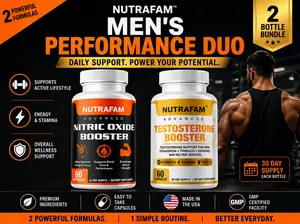 NUTRAFAM Daily Vitality & Active Lifestyle Support (2-Bottle Bundle)  Nitirc Oxide and fenugreek
