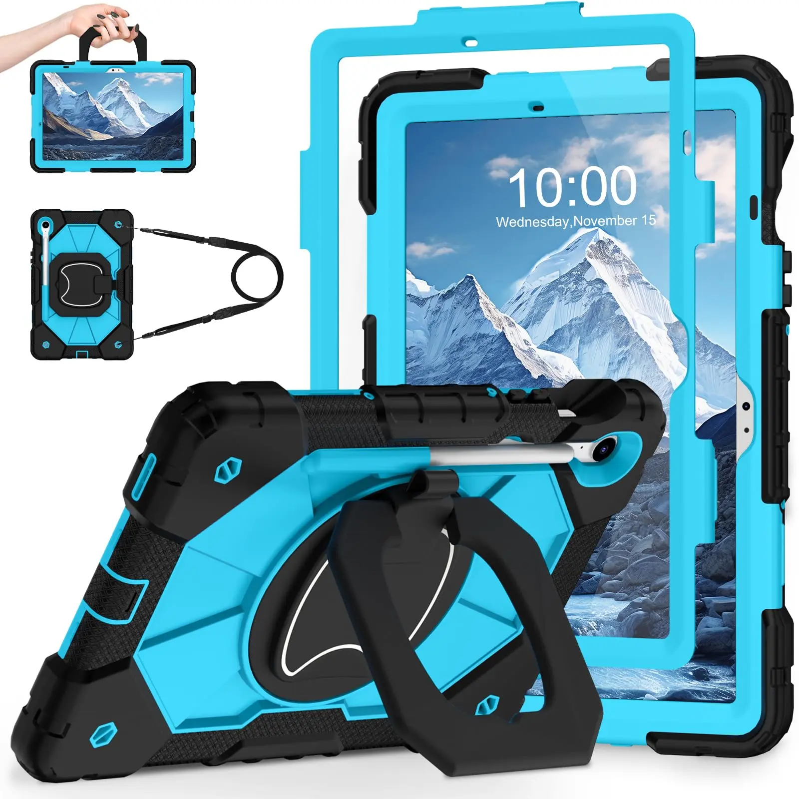 Case for Samsung Galaxy Tab S11 Ultra SM-X936/ S11 11 Inch (SM-X730/X736B)/S10 Ultra/S9 Ultra/S8 14.6 inch/S10 Lite/S10 FE/S9 FE 10.9 Inch/S9,Shockproof Cover for Samsung S9 FE Tablet Case with Screen Protector Rotate Stand Pen Holder