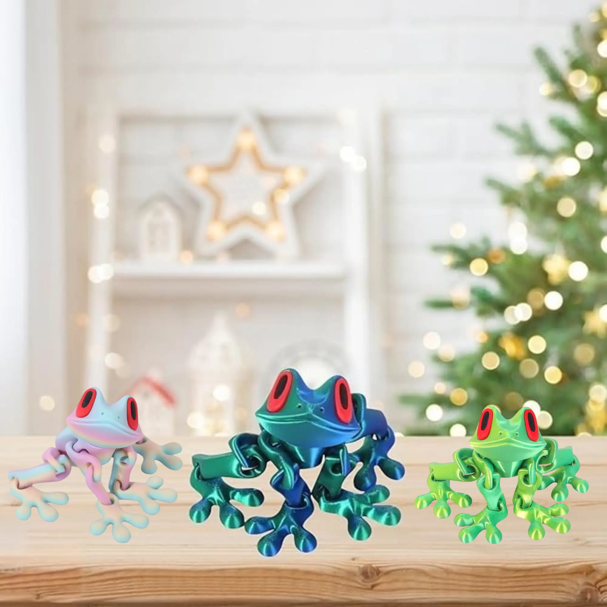 Cute Poseable Frog Magnet – 3D Printed Articulated Fridge Decor, Fun & Unique Gift for Kids, Animal Lovers & Science Nerds Articulated Frog Refrigerator Magnet  Decoration Dark Green