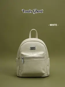 Patchwork leather mini backpack - Women's fashionable casual daily bag; Exquisite and small school schoolbag, with silver hardware and zipper pocket; Versatile soft PU leather backpack, suitable for travel, commuting and daily wear; Douyin best-selling fa