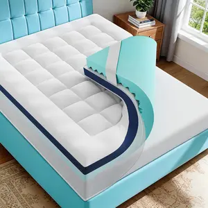 4 Inch Dual Layer Memory  Mattress Topper - 2 Inch 1000GSM  Soft Pillow Top Mattress Pad Cover and 2 Inch Cooling Gel Memory  for  , with 8-21" Deep Pocket (,60"x80")