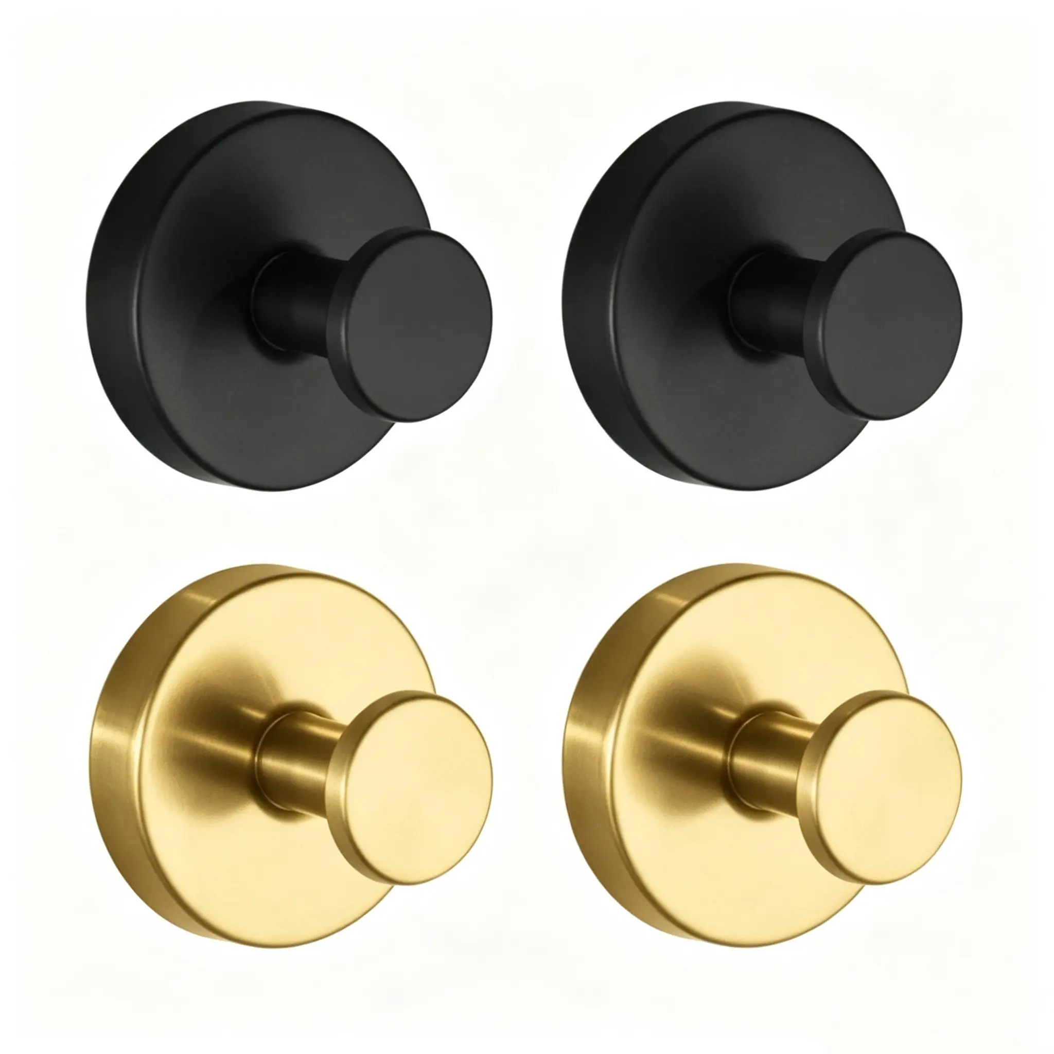 Stainless Steel Shower Suction Cup Hooks (2-4PCS) - Replaceable Core, Vacuum Locking, Self-Adhesive, No Drilling Removable Hooks for Contemporary Indoor Use on Tile Wall, Towel Hang, Robe, Loofah, College Dorm Essentials