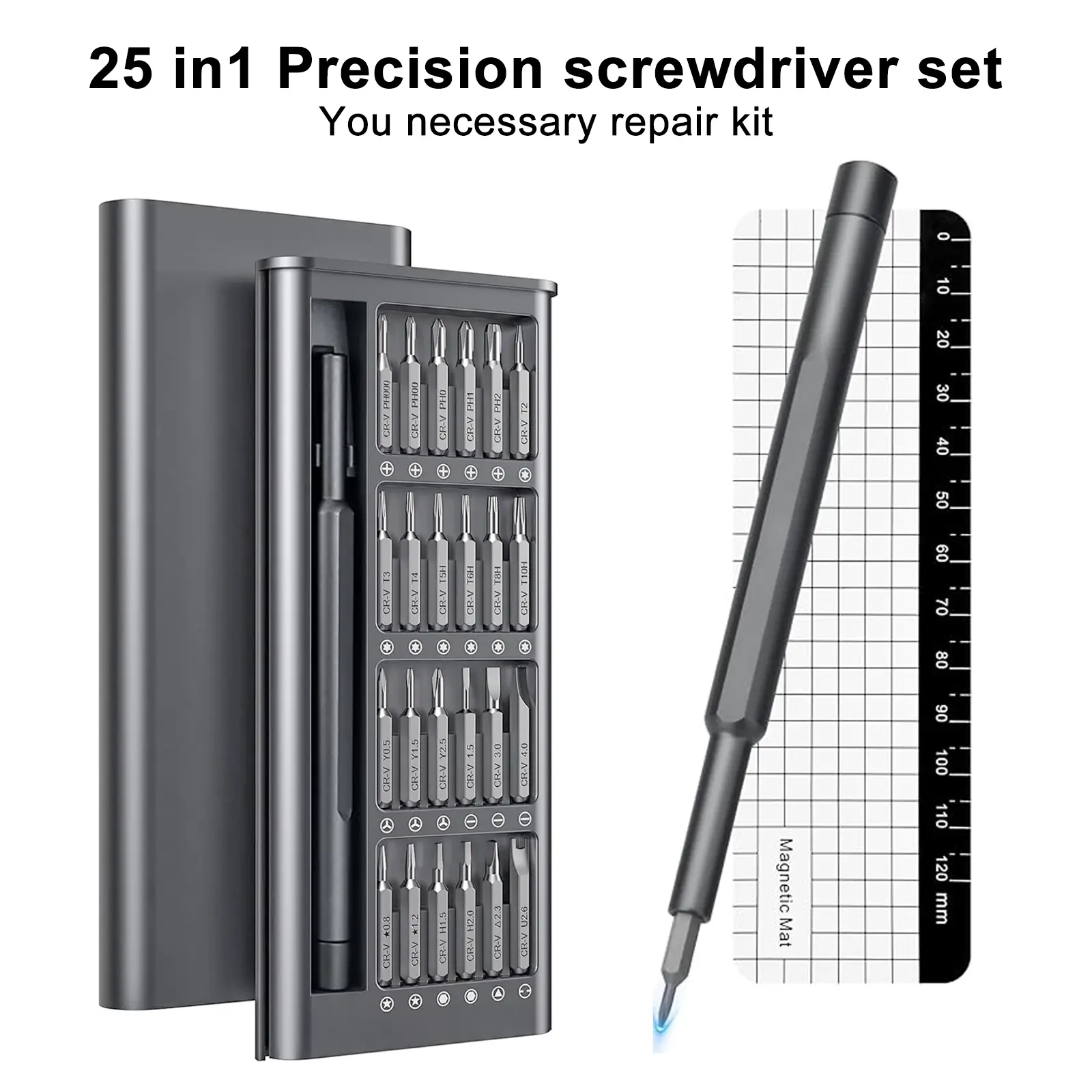 25-in-1 Mini Precision Screwdriver Set: Stocking Stuffers for Men Small Torx Bit Tool Set for Men,Magnetic Torque Repair Tool Kit for Electronics Macbook Watch Eyeglass Ring Doorbell,Birthday Gifts
