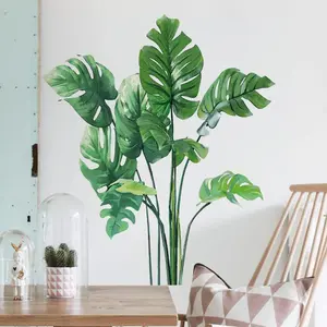 Large Monstera Leaf Wall Decal, Tropical Plant Leaves Wall Sticker, Jungle Design Room Decor Sticker