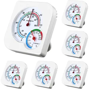 6 count Indoor Thermometer and Humidity Gauge Indoor Mini Thermometer Hygrometer Temperature Humidity Meter Temperature and  with Pointers for , Kitchen, Planting Room