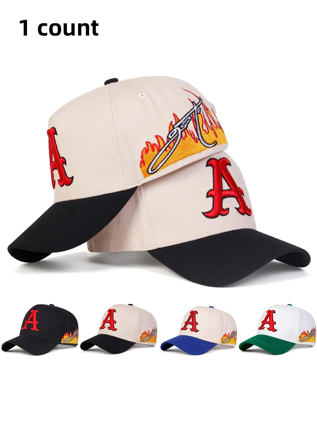 Letter A Design Baseball Cap, Casual Outdoor Sports Hat for Men & Women, Adjustable Sun Protection Cap for Daily Wear