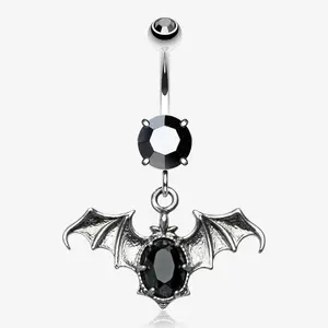Bat Sparkle Belly Button Ring