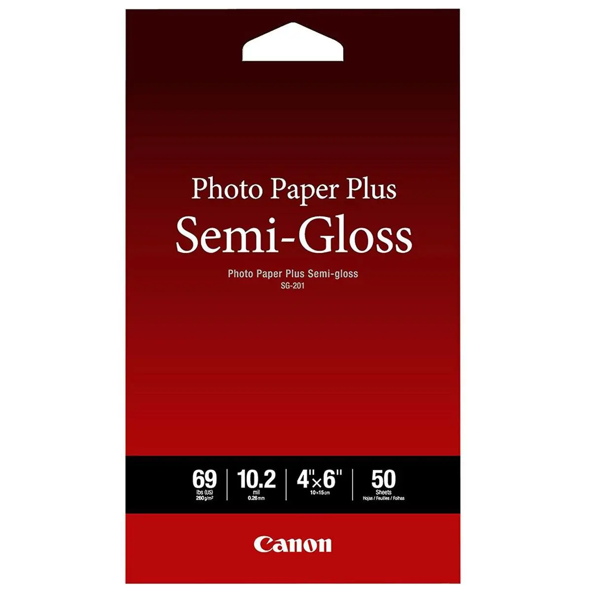 Canon Photo Paper Plus Semi-Gloss SG-201 Inkjet Paper, 4x6", 50 Sheets