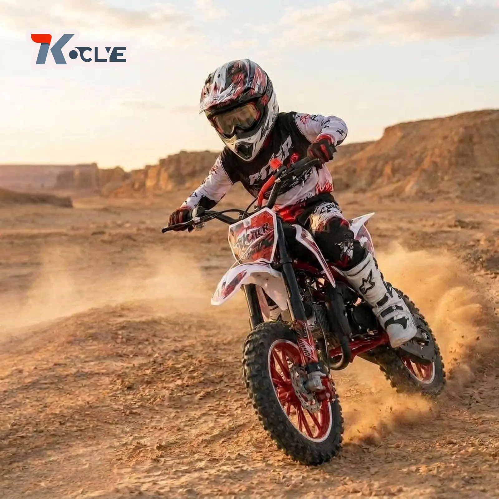 【KOCLYE】92 (25:1) Dirt Bike | Top Speed 25 MPH | 10" off-road Tires | 30min Range | 330Lbs Load | Disc Brakes 【GEN 1】Red & Blue