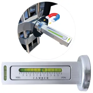 AutoSolo Magnetic Camber Alignment Gauge with 1/2° Increments & Brushed Aluminum Finish for Precise Wheel Alignment Adjustments